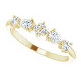 14K Gold Pear Natural Diamond Stackable Ring - Yellow Gold - view 5