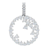 Platinum Scattered Circle Necklace or Pendant