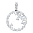 14K Gold Scattered Circle Necklace or Pendant - White Gold