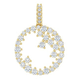 14K Gold Scattered Circle Necklace or Pendant - Yellow Gold