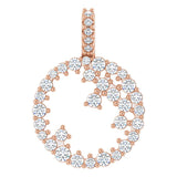 14K Gold Scattered Circle Necklace or Pendant - Rose Gold