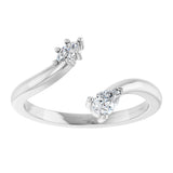 14K Gold Natural Diamond Negative Space Ring II - White Gold - view 3