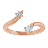 14K Gold Natural Diamond Negative Space Ring II - Rose Gold - view 3