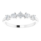 Platinum Pear Natural Diamond Stackable Ring - view 3