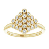 14K Gold Round Natural Diamond Bezel-Set Cluster Ring - Yellow Gold - view 3