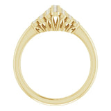 14K Gold Round Natural Diamond Bezel-Set Cluster Ring - Yellow Gold - view 2