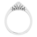 14K Gold Round Natural Diamond Bezel-Set Cluster Ring - White Gold - view 2