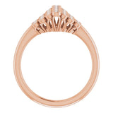 14K Gold Round Natural Diamond Bezel-Set Cluster Ring - Rose Gold - view 2