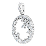 Platinum Scattered Circle Necklace or Pendant - view 2