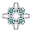 14K Gold Round Natural Alexandrite Clover Necklace or Pendant - White Gold