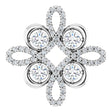 Platinum Round Natural Diamond Clover Necklace or Pendant
