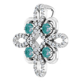 Platinum Round Natural Alexandrite Clover Necklace or Pendant - view 2