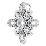 Platinum Round Natural Diamond Clover Necklace or Pendant - view 2