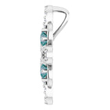 Platinum Round Natural Alexandrite Clover Necklace or Pendant - view 3