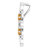 Platinum Round Natural Citrine Clover Necklace or Pendant - view 3