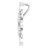 Platinum Round Natural Diamond Clover Necklace or Pendant - view 3
