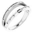 Platinum Straight Baguette Natural Diamond Negative Space Ring