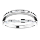 14K Gold Straight Baguette Natural Diamond Negative Space Ring - White Gold - view 3