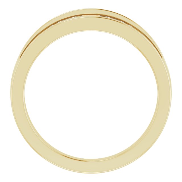 14K Gold Straight Baguette Natural Diamond Negative Space Ring - Yellow Gold - view 2