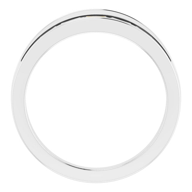 14K Gold Straight Baguette Natural Diamond Negative Space Ring - White Gold - view 2