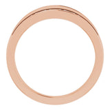14K Gold Straight Baguette Natural Diamond Negative Space Ring - Rose Gold - view 2