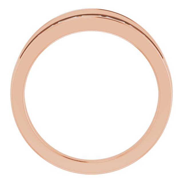14K Gold Straight Baguette Natural Diamond Negative Space Ring - Rose Gold - view 2