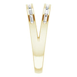 14K Gold Straight Baguette Natural Diamond Negative Space Ring - Yellow Gold - view 4