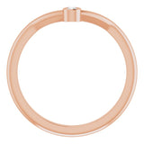 14K Gold Round Natural Diamond Accented Stackable V Ring – 2mm Stones - Rose Gold - view 2