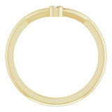 14K Gold Round Natural Diamond Accented Stackable V Ring – 2mm Stones - Yellow Gold - view 2