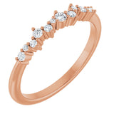 14K Gold Round Natural Diamond Stackable Ring IV - Rose Gold