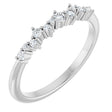 Platinum Round Natural Diamond Stackable Ring V