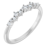 14K Gold Round Natural Diamond Stackable Ring IV - White Gold