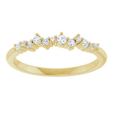 14K Gold Round Natural Diamond Stackable Ring IV - Yellow Gold - view 3