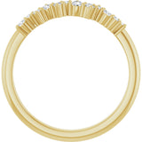 14K Gold Round Natural Diamond Stackable Ring IV - Yellow Gold - view 2