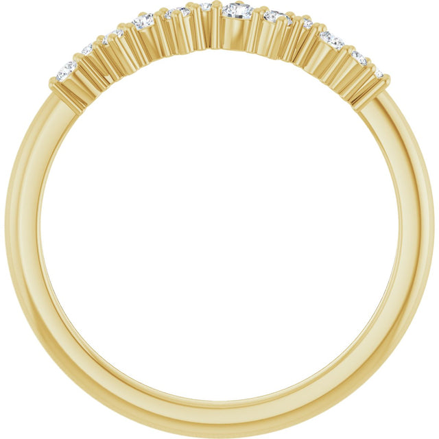 14K Gold Round Natural Diamond Stackable Ring IV - Yellow Gold - view 2