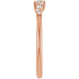 14K Gold Round Natural Diamond Stackable Ring IV - Rose Gold - view 4