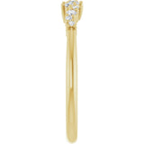 14K Gold Round Natural Diamond Stackable Ring IV - Yellow Gold - view 4
