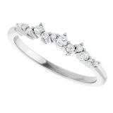 Platinum Round Natural Diamond Stackable Ring V - view 5