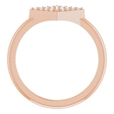 14K Gold Round Natural Diamond Geometric Ring – 1.1mm Stones - Rose Gold - view 2