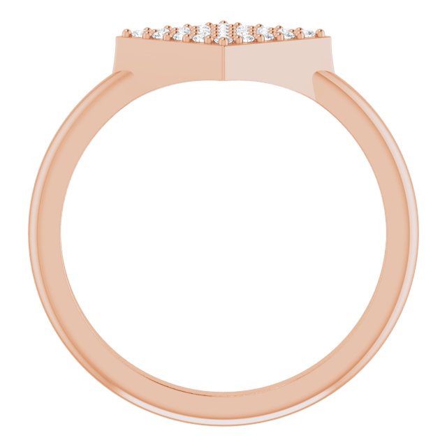 14K Gold Round Natural Diamond Geometric Ring – 1.1mm Stones - Rose Gold - view 2
