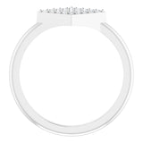 14K Gold Round Natural Diamond Geometric Ring – 1.1mm Stones - White Gold - view 2