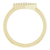 14K Gold Round Natural Diamond Geometric Ring – 1.1mm Stones - Yellow Gold - view 2