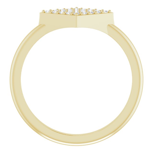 14K Gold Round Natural Diamond Geometric Ring – 1.1mm Stones - Yellow Gold - view 2
