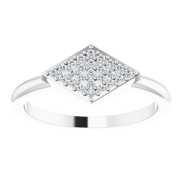 Platinum Round Natural Diamond Geometric Ring – 1.1mm Stones - view 3