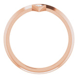 14K Gold Triangle Natural Diamond Bezel-Set Stackable Ring - Rose Gold - view 2