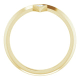 14K Gold Triangle Natural Diamond Bezel-Set Stackable Ring - Yellow Gold - view 2