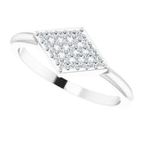 Platinum Round Natural Diamond Geometric Ring – 1.1mm Stones - view 5