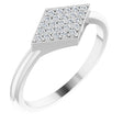 Platinum Round Natural Diamond Geometric Ring – 1.1mm Stones