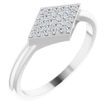 Platinum Round Natural Diamond Geometric Ring – 1.1mm Stones