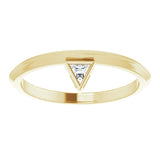 14K Gold Triangle Natural Diamond Bezel-Set Stackable Ring - Yellow Gold - view 3